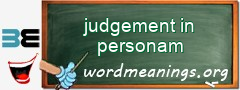 WordMeaning blackboard for judgement in personam